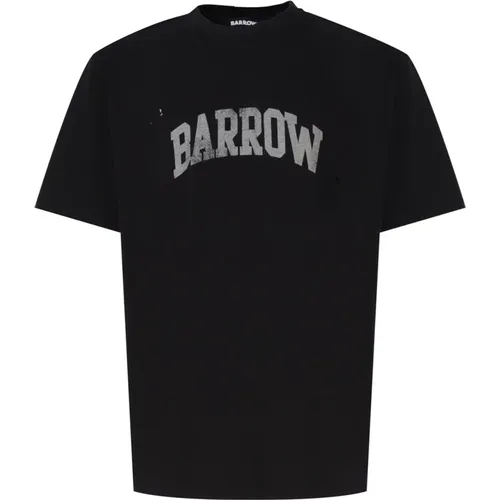 Logo Print Cotton T-shirt , male, Sizes: L, XS, M - Barrow - Modalova
