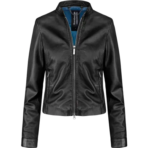 Slim Fit Natt Leather Jacket , female, Sizes: XL - BomBoogie - Modalova