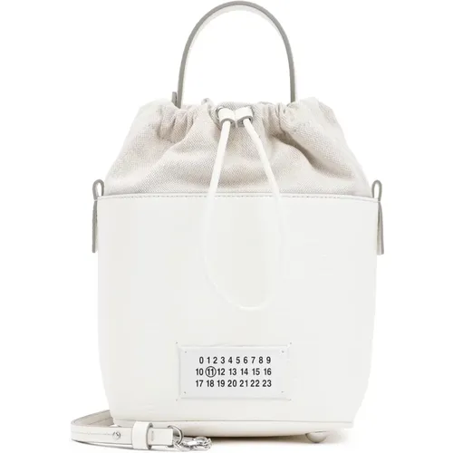Leather Bucket Bag Shoulder , female, Sizes: ONE SIZE - Maison Margiela - Modalova