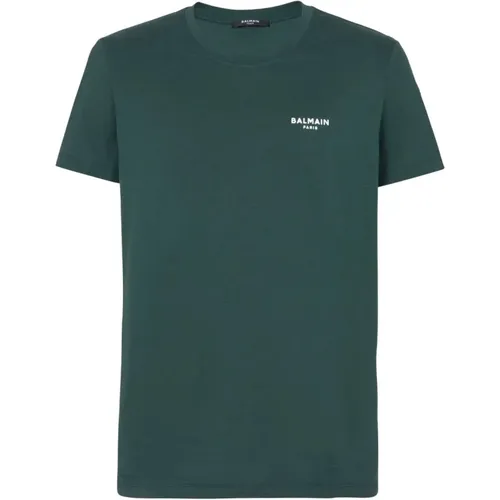 Flock t-shirt , male, Sizes: S, M, L, XL - Balmain - Modalova