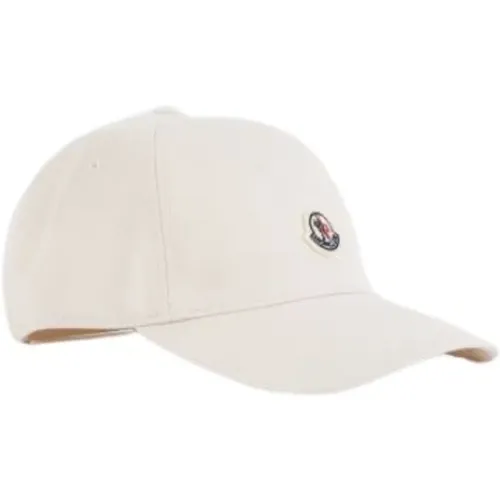 Weiße Baumwoll-Baseballkappe mit Logo - Moncler - Modalova