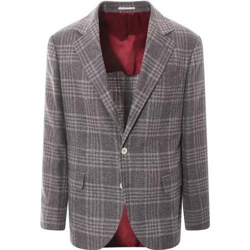 Wool Silk Cashmere Blazer , male, Sizes: M, L - BRUNELLO CUCINELLI - Modalova