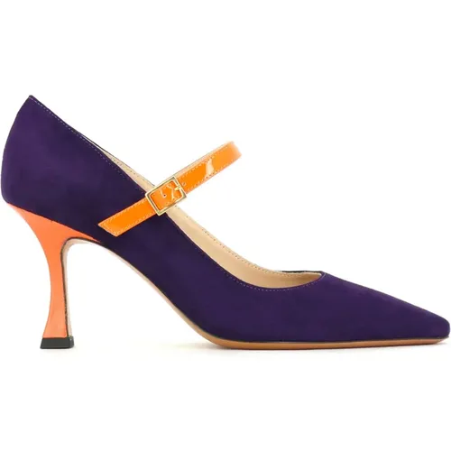 Violett-Orange Wildleder Martini Absatzschuhe , Damen, Größe: 36 EU - Fabio Rusconi - Modalova