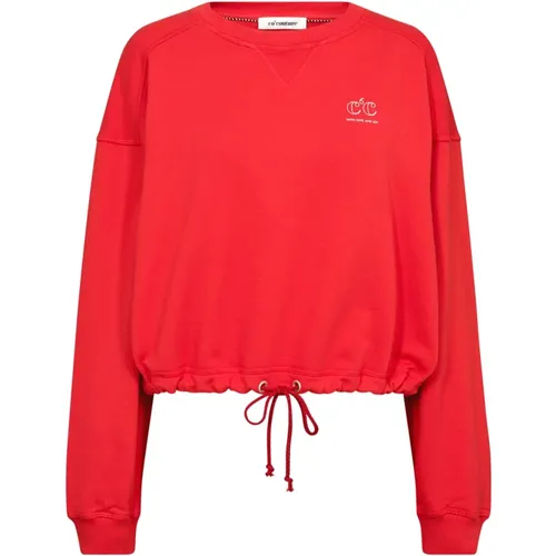 Crop Tie Sweatshirt 37018 66-Flame , female, Sizes: M, L, S, XL - Co'Couture - Modalova