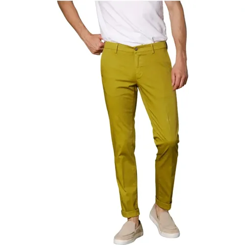 Stretch Satin Chino Hose Regular Fit , Herren, Größe: S - Mason's - Modalova