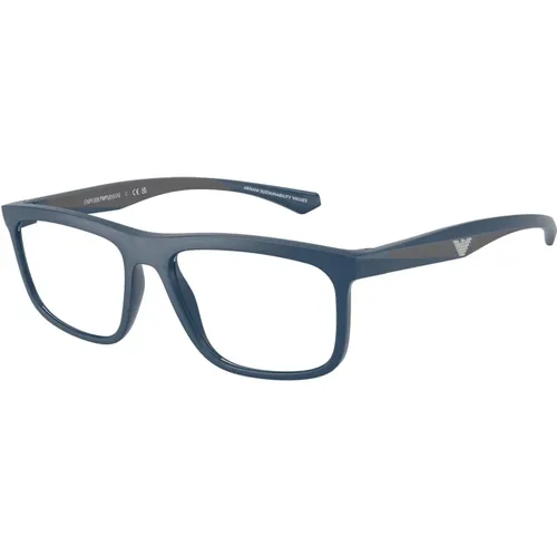 Stilvolle Brille Ea3246 in Blau , Herren, Größe: 53 MM - Emporio Armani - Modalova