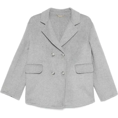 Grey Wool Blend Coat , female, Sizes: L, XS, S - Seventy - Modalova