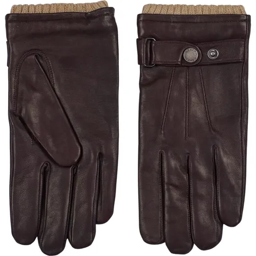 Dark Leather Gloves for Men , male, Sizes: XL, M, S, L - Howard London - Modalova