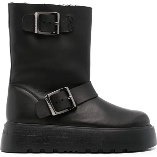 Leather Buckle Detail Ankle Boots , female, Sizes: 6 UK, 7 UK, 4 UK, 3 UK, 3 1/2 UK, 8 UK - Casadei - Modalova