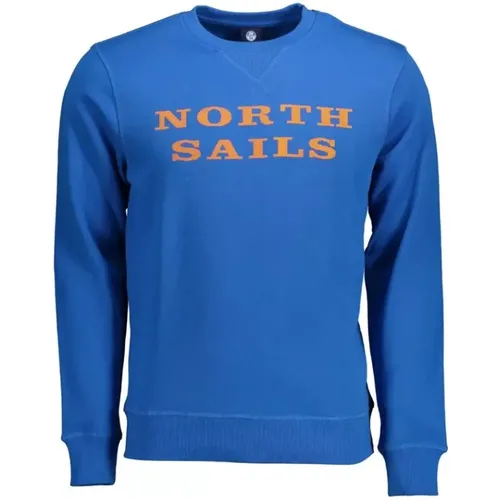 Blaues Baumwoll-Logo-Sweatshirt , Herren, Größe: XL - North Sails - Modalova