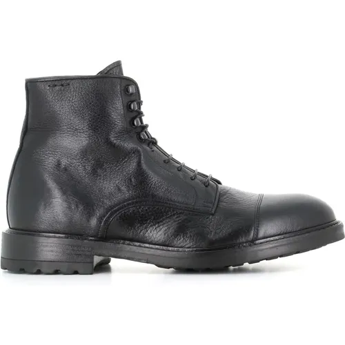 Leather Round Toe Boots , male, Sizes: 10 UK, 8 1/2 UK, 11 UK, 9 1/2 UK - Alexander Hotto - Modalova