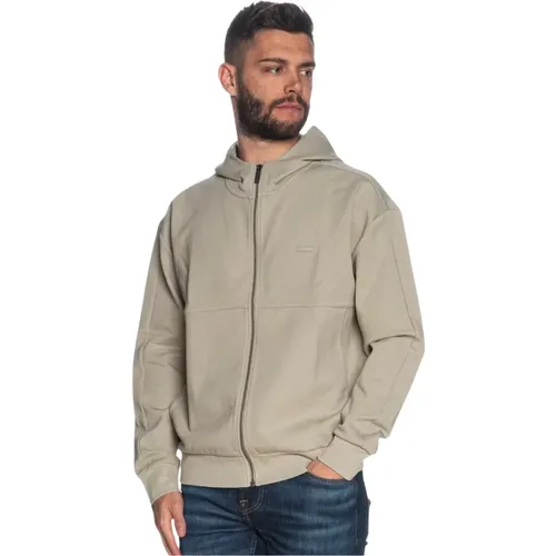 Hoodie-Sweater mit geprägtem Logo - Calvin Klein - Modalova