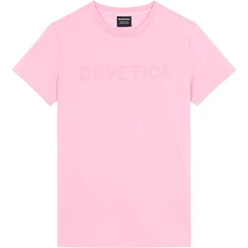 Jersey T-Shirt mit Logo , Damen, Größe: M - duvetica - Modalova