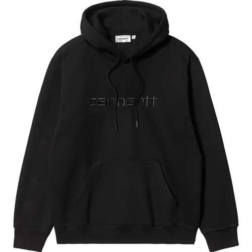 Schwarzer Kapuzenpullover mit Logo-Druck , Herren, Größe: M - Carhartt WIP - Modalova