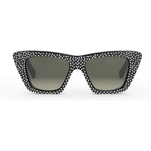 Glänzende Schwarze Verlaufsbraune Sonnenbrille - Celine - Modalova