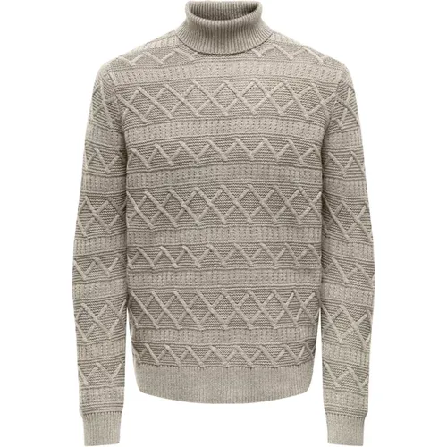 Beiger Rollkragenpullover für Männer - Only & Sons - Modalova