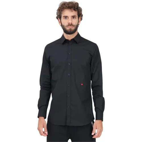 Schwarzes Baumwoll-Regular-Fit-Hemd , Herren, Größe: 2XL - Moschino - Modalova