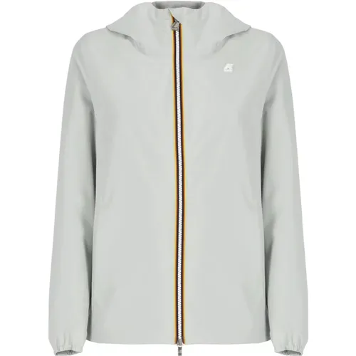 Grey Hooded Jacket with Contrasting Patch , female, Sizes: M, S - K-way - Modalova