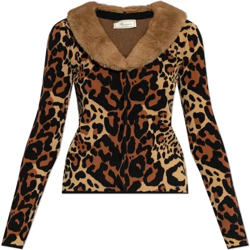 Cardigan with animal motif , female, Sizes: XL, M - Blumarine - Modalova