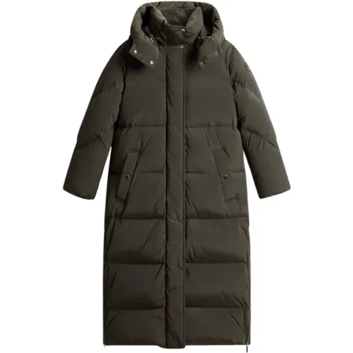 Long Parka in Dark Green , female, Sizes: S, M, XS, 2XS - Woolrich - Modalova