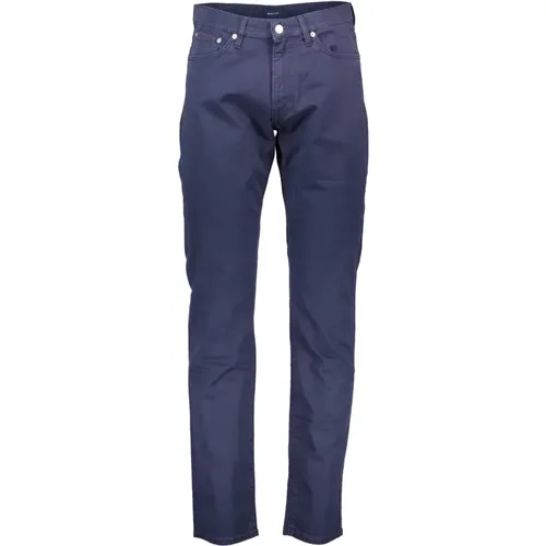 Slim Pants with Logo , male, Sizes: W32, W35 - Gant - Modalova