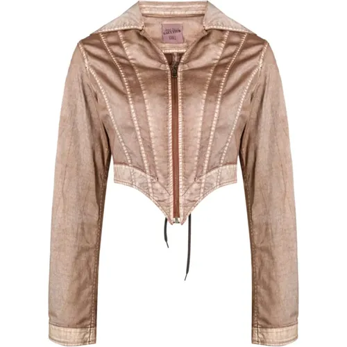 Panelled Lace-Up Jacket , female, Sizes: 3XS, 2XS, XS - Jean Paul Gaultier - Modalova
