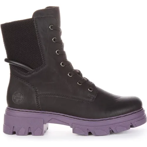 Fashionable Purple Boots for Women , female, Sizes: 5 UK, 8 UK, 3 UK, 6 UK, 7 UK, 4 UK - Rieker - Modalova