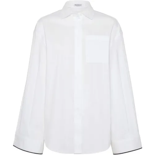 Shirts,Weißes Hemd mit französischem Kragen Made in Italy - BRUNELLO CUCINELLI - Modalova