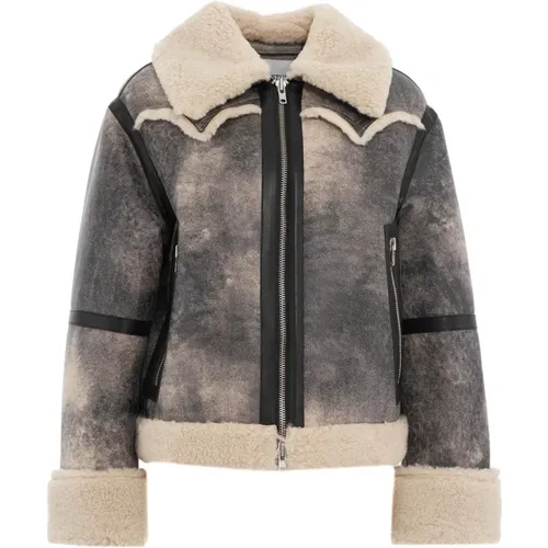 Kunstpelz Shearling Jacken , Damen, Größe: M - STAND STUDIO - Modalova