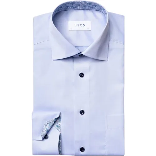 Contemporary Fit Cotton Shirt with Light Contrast , male, Sizes: M - Eton - Modalova