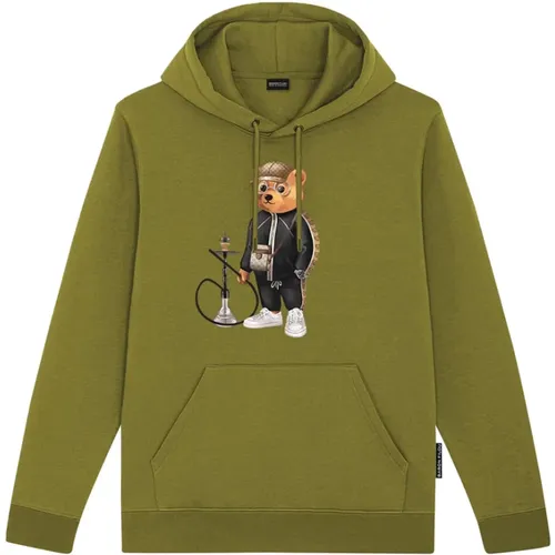 Grüner Hoodie für sportliche Männer , Herren, Größe: XL - Baron Filou - Modalova