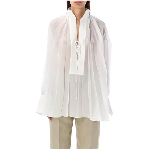 Pleated Oversized Shirt , female, Sizes: S, XS - Salvatore Ferragamo - Modalova
