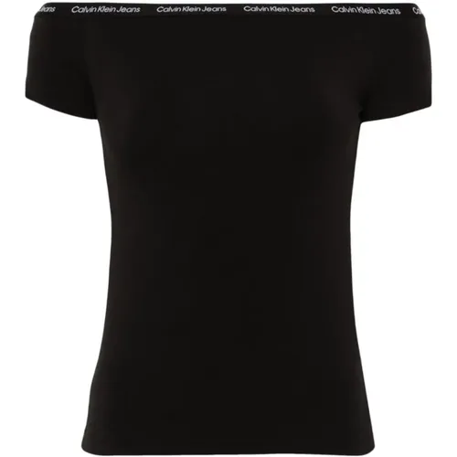 Schwarzes Top für Stilvolle Outfits , Damen, Größe: L - Calvin Klein Jeans - Modalova