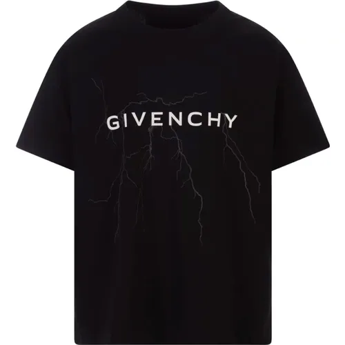 T-shirt with Lightning Pattern , male, Sizes: L - Givenchy - Modalova
