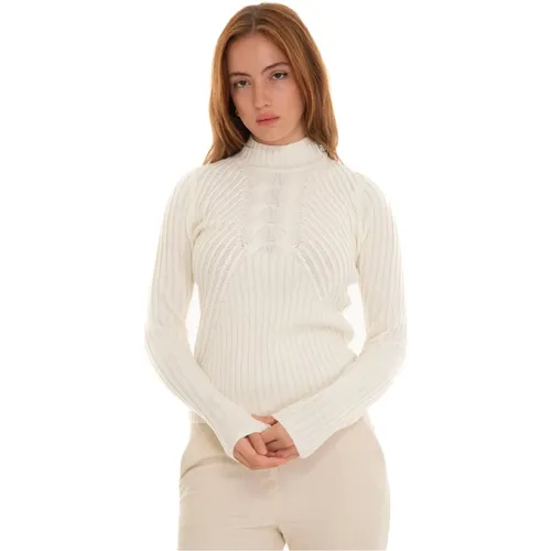 Rollkragenpullover mit Zopfmuster , Damen, Größe: L - Liu Jo - Modalova