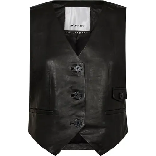 Classic Leather Vest Waistcoat , female, Sizes: M - Co'Couture - Modalova