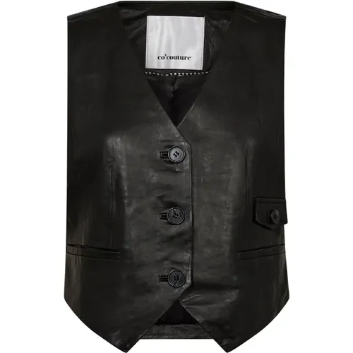 Classic Leather Vest Waistcoat , female, Sizes: XL, L, M, S - Co'Couture - Modalova