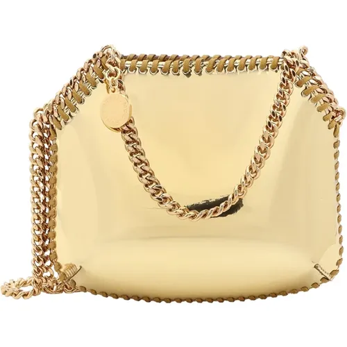Gold Shoulder Bag with Snap Button Closure , female, Sizes: ONE SIZE - Stella Mccartney - Modalova