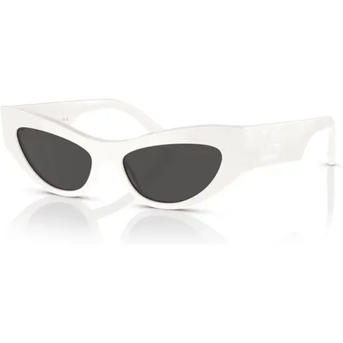 Weiße/Dunkelgraue Sonnenbrille,Schwarze/Dunkelgraue Sonnenbrille - Dolce & Gabbana - Modalova