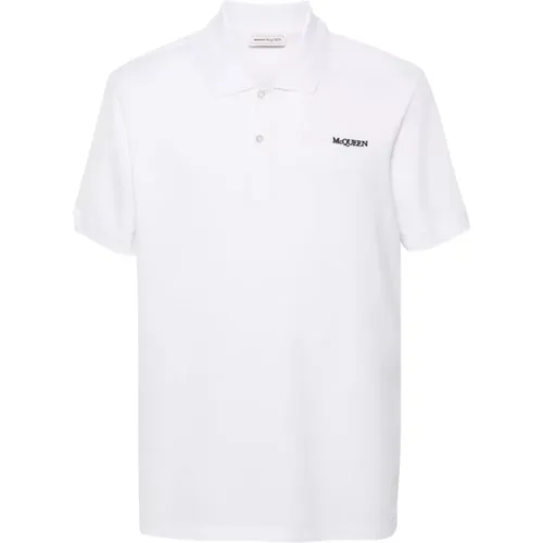 Weißes Polo-Shirt mit gesticktem Logo , Herren, Größe: M - alexander mcqueen - Modalova