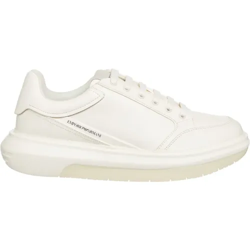 Plain Lace-Up Sneakers , male, Sizes: 10 UK, 7 UK, 9 UK, 6 UK, 8 UK - Emporio Armani - Modalova