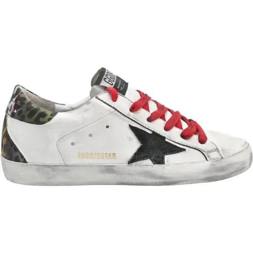 Superstar Black Star Multicolor Leopard Sneakers , female, Sizes: 6 UK - Golden Goose - Modalova