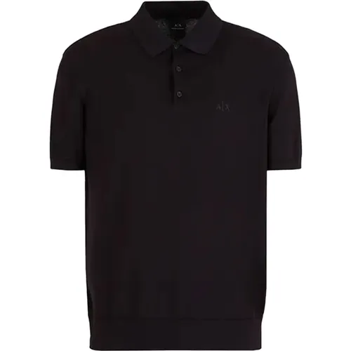 Schwarzes Polo-Shirt , Herren, Größe: XL - Armani Exchange - Modalova