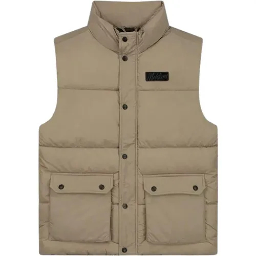 Taupe Bodywarmer Stilvolles Modell , Herren, Größe: M - Malelions - Modalova