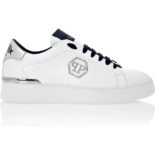 Blaue Ledersneakers , Herren, Größe: 41 EU - Philipp Plein - Modalova