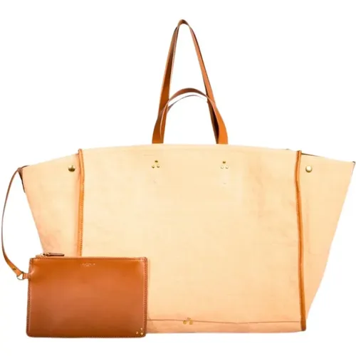 Straw-Coloured Linen Tote Bag , female, Sizes: ONE SIZE - Jérôme Dreyfuss - Modalova