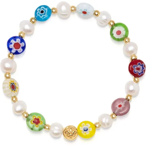 Pearl and Glass Bead Bracelet , female, Sizes: XS - Nialaya - Modalova