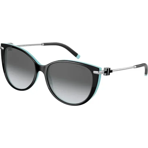 Schwarze Azure/Graue Getönte Sonnenbrille , Damen, Größe: 57 MM - Tiffany - Modalova