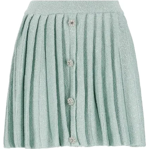 Pleated Skirt with Jewel Details , female, Sizes: XS, S - Self Portrait - Modalova