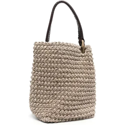 Crocheted XL Corner Bucket Bag , female, Sizes: ONE SIZE - JW Anderson - Modalova